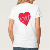 Valentijn Roze XOXO Knuffels en Kisses Rood Hart T-shirt (Achterkant)