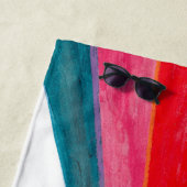 Valentijn roze zonnezon regenboogretro hart strandlaken (In situ)