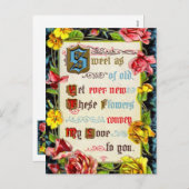 Valentijn Rozen en gedichten Feestdagenkaart (Voorkant / Achterkant)