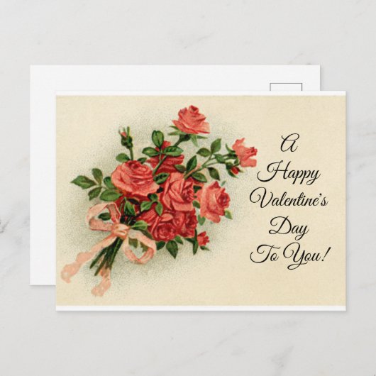  Valentijn Rozen Feestdagenkaart (Voorkant / Achterkant)