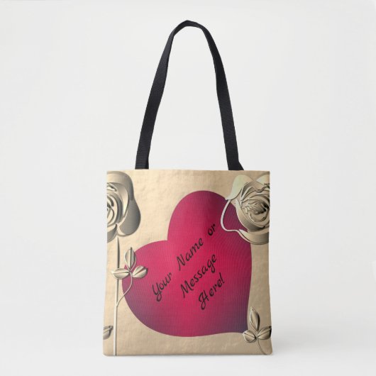 Valentijn Rozen & hart Tote Bag (Voorkant)