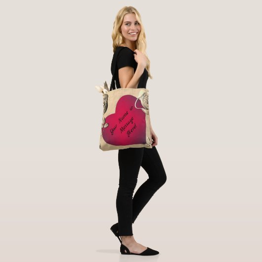 Valentijn Rozen & hart Tote Bag (Op model)