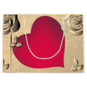 Valentijn Rozen & Heart Gift Bag Groot Cadeauzakje (Voorkant)