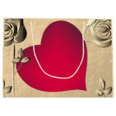 Valentijn Rozen & Heart Gift Bag Groot Cadeauzakje (Achterkant)