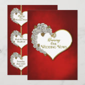 Valentijn/Rozen - Reneing Wedding Vows Invivitati Kaart (Voorkant / Achterkant)