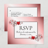 Valentijn RSVP met Diner Choices Uitnodiging Briefkaart (Voorkant / Achterkant)