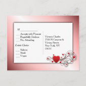 Valentijn RSVP met Diner Choices Uitnodiging Briefkaart (Achterkant)