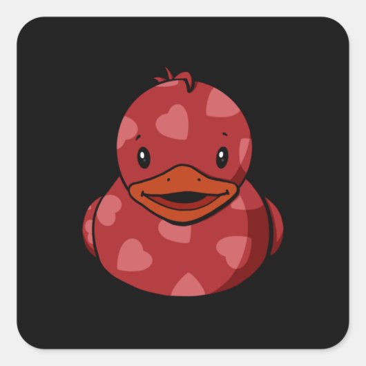 Valentijn Rubber Duck Vierkante Sticker (Voorkant)