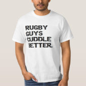 valentijn: Rugby jongens knuffelen beter T-shirt (Voorkant)