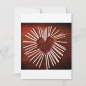 Valentijn, Rustiek,  handgemaakt hart, Vlakke kaar Notitiekaartje (Voorkant)