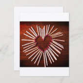 Valentijn, Rustiek, handgemaakt hart, Vlakke kaart Notitiekaartje (Voorkant / Achterkant)