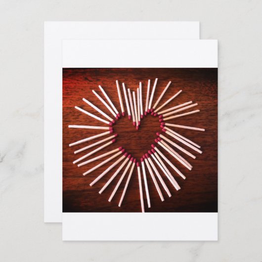 Valentijn, Rustiek, handgemaakt hart, Vlakke kaart Notitiekaartje (Voorkant / Achterkant)