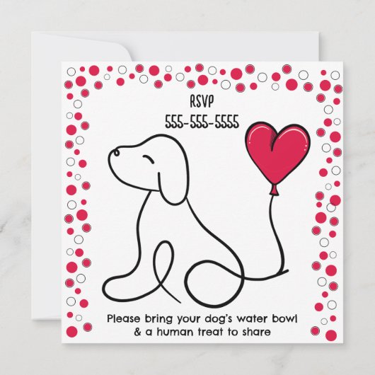 Valentijn’s Day Galentine’s Day Hondenfeest Kaart (Achterkant)