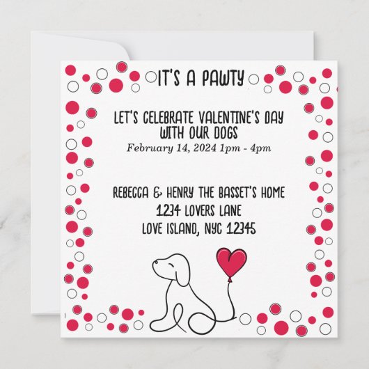 Valentijn’s Day Galentine’s Day Hondenfeest Kaart (Voorkant)