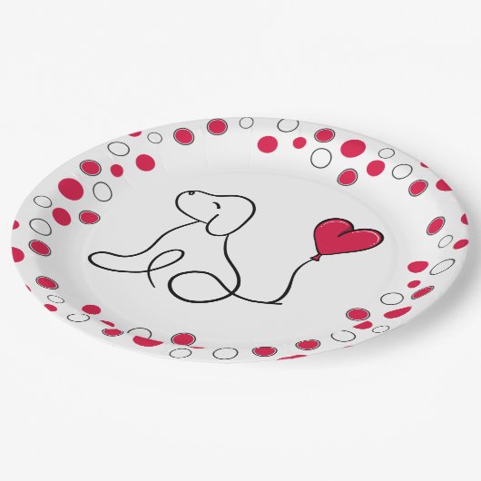 Valentijn’s Day Galentine’s Day Hondenfeest Papieren Bordje (Gekanteld)