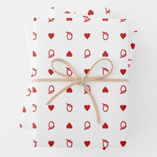 Valentijn’s Day Modern Queen of Hearts Kaart Inpakpapier Vel (In situ)
