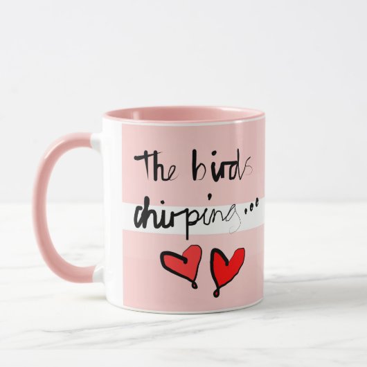 Valentijn’s The Bird’s Chirping - Roze Venster Roo Mok (Links)