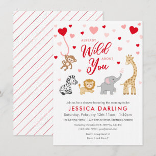 Valentijn Safari Baby shower Theme Kaart