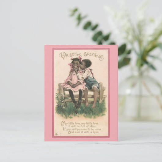  Valentijn schattig-Afrikaanse Paar Briefkaart (Staand voorkant)