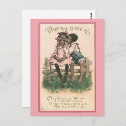  Valentijn schattig-Afrikaanse Paar Briefkaart (Voorkant / Achterkant)