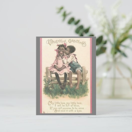 Valentijn schattig-Afrikaanse Paar Briefkaart (Staand voorkant)