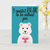 Valentijn schattig Witte Beer roze hart Kaart (Gele Bloem)