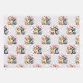 Valentijn schattige honden stippen vierkant patroo inpakpapier vel (Voorkant)