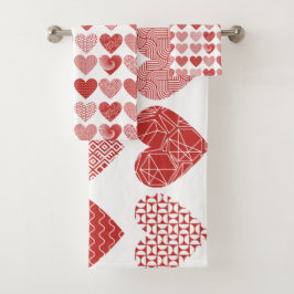 Valentijn schattige lieve liefde rode hart patroon bad handdoek