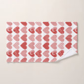 Valentijn schattige lieve liefde rode hart patroon bad handdoek (Handdoek)