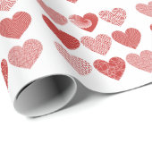 Valentijn schattige lieve liefde rode hart patroon cadeaupapier (Rol Hoek)