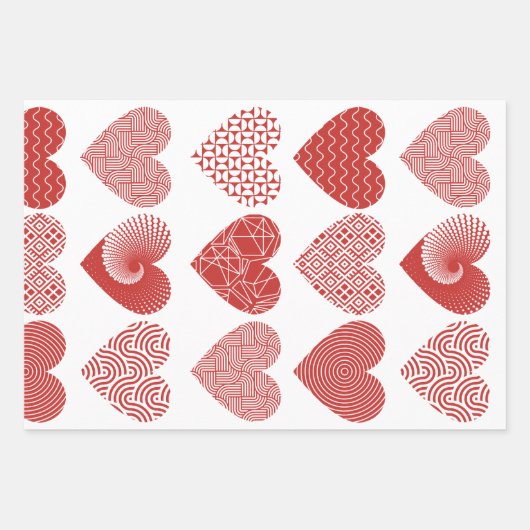 Valentijn schattige lieve liefde rode hart patroon inpakpapier vel (Voorkant)