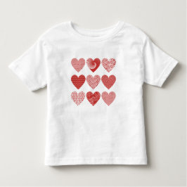 Valentijn schattige lieve liefde rode hart patroon kinder shirts