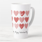 Valentijn schattige lieve liefde rode hart patroon latte mok (Rechterhoek)
