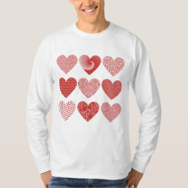 Valentijn schattige lieve liefde rode hart patroon t-shirt