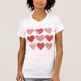 Valentijn schattige lieve liefde rode hart patroon t-shirt