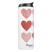 Valentijn schattige lieve liefde rode hart patroon thermosbeker (Gedraaid links)