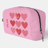 Valentijn schattige lieve liefde rode hart patroon toilettasje (Rechterhoek)