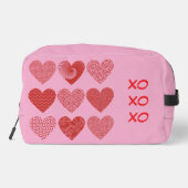 Valentijn schattige lieve liefde rode hart patroon toilettasje (Achterkant)