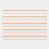 Valentijn Schattige Pastel Boho Love Stripes Harte Inpakpapier Vel (Voorkant 3)