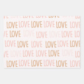 Valentijn Schattige Pastel Boho Love Stripes Harte Inpakpapier Vel (Voorkant)