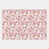 Valentijn Schattige Roze XOXO Harten LIEFDE Inpakpapier Vel (Voorkant 3)