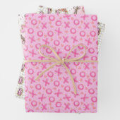 Valentijn Schattige Roze XOXO Harten LIEFDE Inpakpapier Vel (In situ)