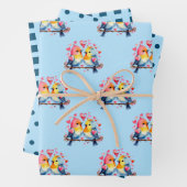 Valentijn schattige vogeltjes stippen vierkant pat inpakpapier vel (In situ)