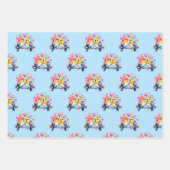 Valentijn schattige vogeltjes stippen vierkant pat inpakpapier vel (Voorkant)