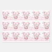 Valentijn Schattigee Baby Olifanten Inpakpapier Vel (Voorkant 2)