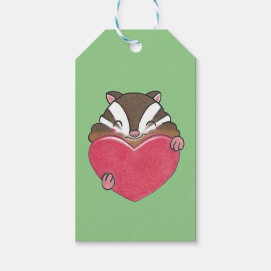 Valentijn Schattigee Chipmunk Eekhoorn Hart Gift L Cadeaulabel (Voorkant)