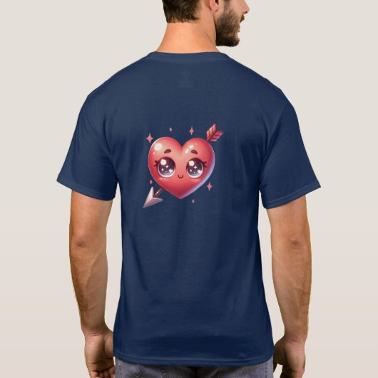 Valentijn Schattigee Giraffe Paar met Liefdesballo T-shirt (Achterkant)
