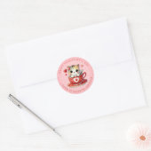 Valentijn Schattigee kitten gepersonaliseerde naam Ronde Sticker (Envelop)