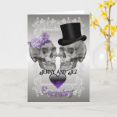 Valentijn schedels kaart (Gele Bloem)