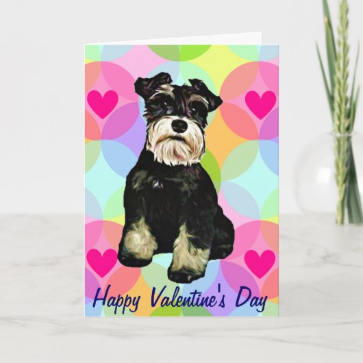 Valentijn Schnauzer Dog Feestdagen Kaart (Voorkant)
